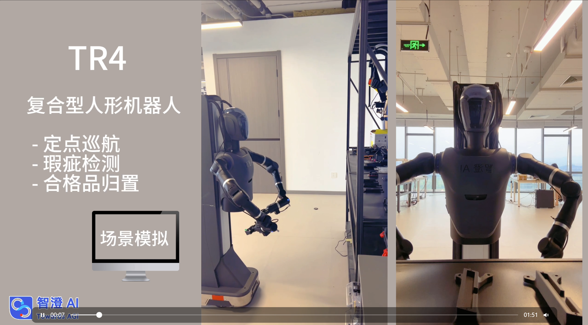 TR4物理智能复合型人形机器人助力智能巡检