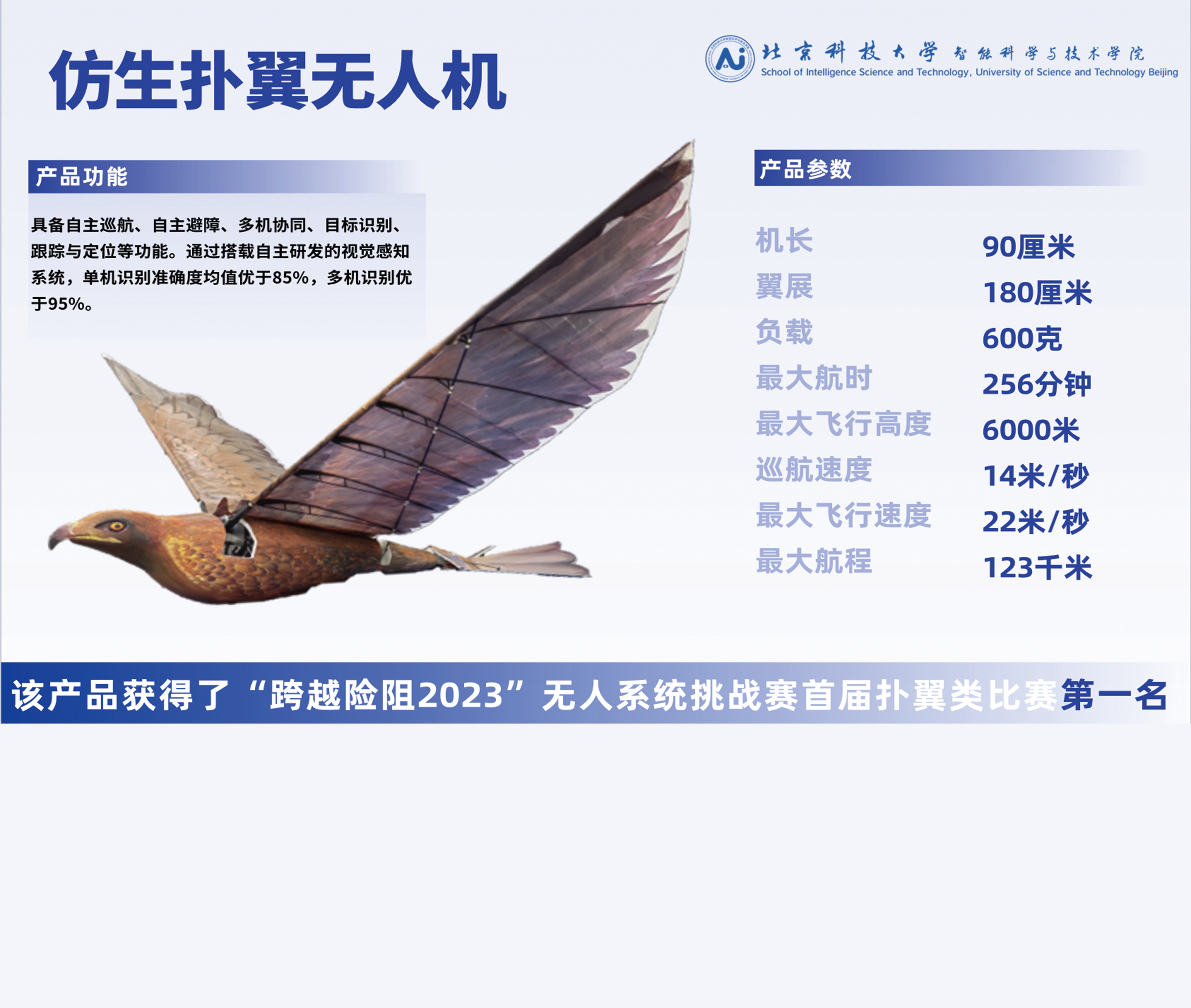 大翼展仿生扑翼无人机